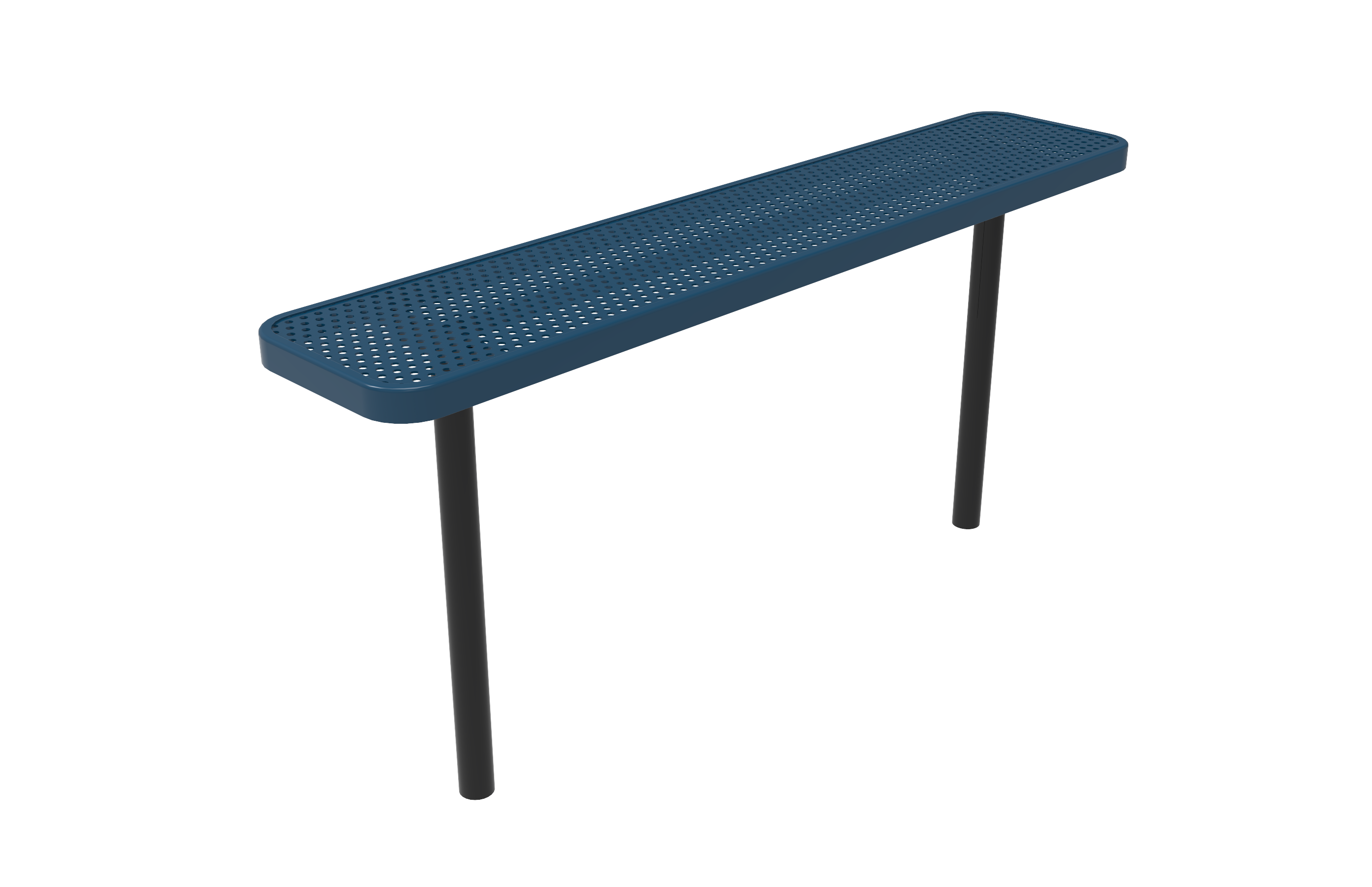 MyTCoat 4' - 8' Players Bench without Back - Punched Steel - Inground Mount