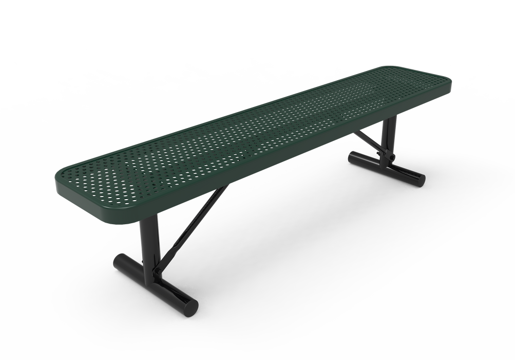 10' - 15' Players Bench without Back - Punched Steel - Portable