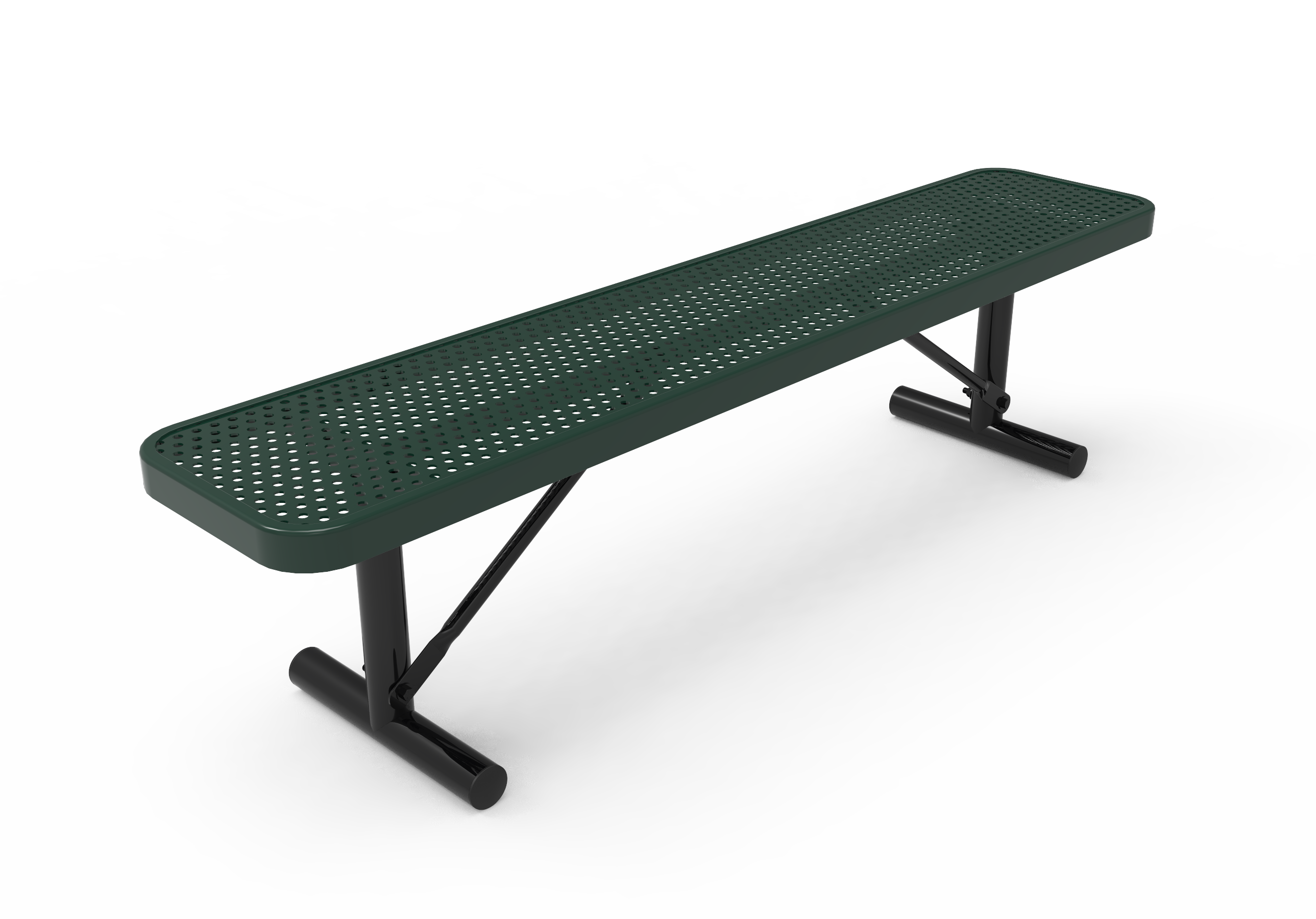 MyTCoat 10' - 15' Players Bench without Back - Punched Steel - Portable