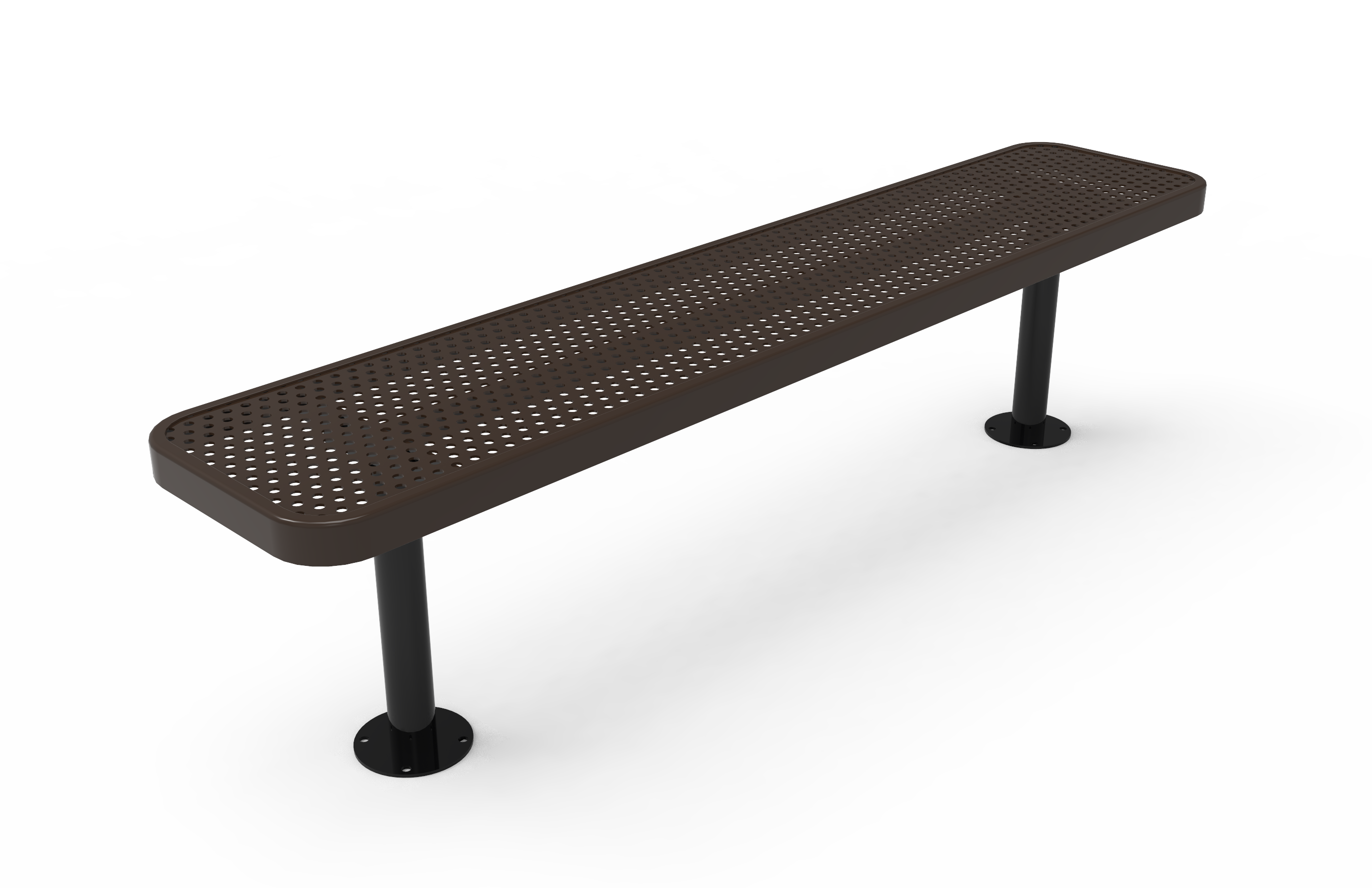 MyTCoat 4' - 8' Players Bench without Back - Punched Steel - Surface Mount