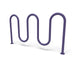 Purple Wabash Valley 7 Bike Serpentine Rack, 5 loops on surface mount base plates, model BRK534S, powder coated steel bike rack for 7 bikes