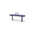Purple Wabash Valley Backless Transit Bench, 1 Armrest, 4 ft perforated steel seat on adjustable surface mount legs, model TR201P, 4 ft bench