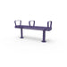 Purple Wabash Valley Backless Transit Bench, 3 Armrests, 4 ft perforated steel seat on adjustable surface mount legs, model TR202P, bus shelter bench