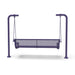 Purple Wabash Valley Estate Diamond Swing Bench, back view, plastisol-coated steel seat on inground posts, outdoor swing for adults