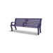 Purple Wabash Valley Estate Perforated Memorial Bench, cemetery bench with a factory-mounted plaque