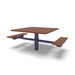 Purple Wabash Valley Rinnova Square Picnic Table, 2 Seats + 2 Wheelchair Spaces, Inground, Cedar recycled plastic planks, wheelchair accessible table