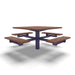 Purple Wabash Valley Rinnova Square Picnic Table, 4 Seats, Surface Mount, Cedar recycled plastic planks, picnic table with umbrella hole