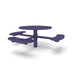 Purple Wabash Valley Signature Round Pedestal Picnic Table, Diamond, Standard - ADA Accessible - Inground, in plastisol-coated steel, model SG250D, ada compliant table