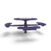Purple Wabash Valley Signature Round Pedestal Picnic Table, Diamond, Chessboard - ADA Accessible - Inground, in plastisol-coated steel, model SP215D, park chess table