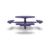 Purple Wabash Valley Signature Round Pedestal Picnic Table, Perforated, Standard - ADA Accessible - Inground, in plastisol-coated steel, model SG250P, ada compliant table