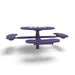 Purple Wabash Valley Signature Round Pedestal Picnic Table, Perforated, Chessboard - ADA Accessible - Inground, in plastisol-coated steel, model SP215P, outdoor chess board
