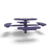 Purple Wabash Valley Signature Round Pedestal Picnic Table, Perforated, Chessboard - 4 Seats - Inground, in plastisol-coated steel, model SP210P, outdoor chess board