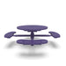 Purple Wabash Valley Signature Round Pedestal Picnic Table, Perforated, Standard - 4 Seats - Inground, in plastisol-coated steel, model SG245P, round outdoor dining table for 4
