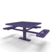 Purple Wabash Valley Signature Square Pedestal Picnic Table, Diamond, Standard - ADA Accessible - Surface Mount - 46 Inch, in plastisol-coated steel, model SG234D, square outdoor dining table