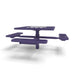 Purple Wabash Valley Signature Square Pedestal Picnic Table, Diamond, Chessboard - ADA Accessible - Inground - 46 Inch, in plastisol-coated steel, model SP230D, outdoor checkers table