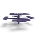 Purple Wabash Valley Signature Square Pedestal Picnic Table, Diamond, Chessboard - 4 Seats - Inground - 46 Inch, in plastisol-coated steel, model SP225D, outdoor checkers table