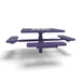 Purple Wabash Valley Signature Square Pedestal Picnic Table, Perforated, Chessboard - ADA Accessible - Inground - 46 Inch, in plastisol-coated steel, model SP230P, outdoor checkers table