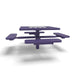 Purple Wabash Valley Signature Square Pedestal Picnic Table, Perforated, Chessboard - 4 Seats - Inground - 46 Inch, in plastisol-coated steel, model SP225P, outdoor checkers table