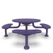 Purple Wabash Valley Spyder Round Picnic Table, Perforated plastisol coated steel, 4 attached seats, model SY110P, round picnic table with attached benches