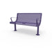 Purple Wabash Valley Steel Transit Bench, With Armrests, 4 ft perforated steel seat and back on adjustable surface mount legs, model TR300P, sidewalk bench