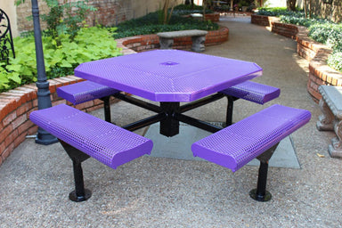 Purple MyTCoat Nexus Rolled Octagon Picnic Table Lifestlye Image