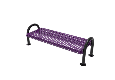 Purple Slatted Steel MyTCoat MOD Bench without Back Surface Mount Studio Image