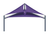 Purple USA Shade Multi-Layer Super Span Pyramid Shade tent with metal frame on a white background