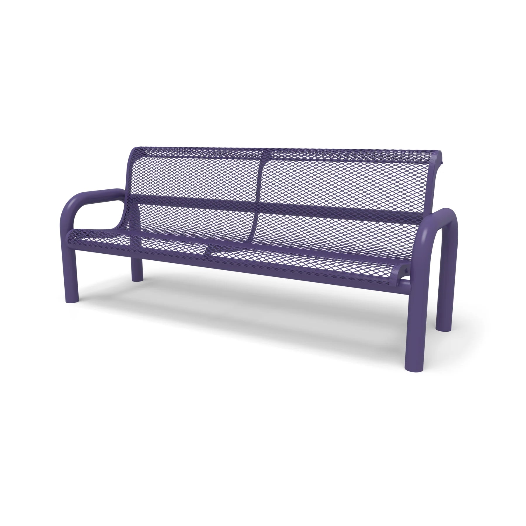 Purple Wabash Valley Contemporary Diamond Steel Bench Inground Mount Studio Image