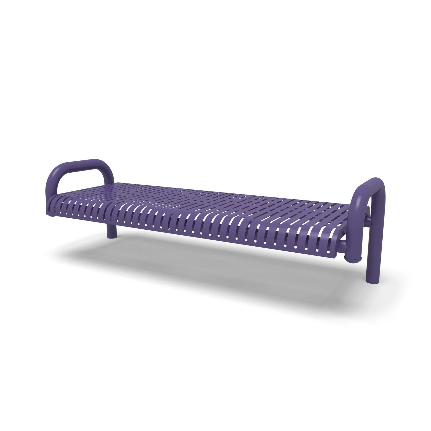 Purple Wabash Valley Contemporary Ribbed Steel Backless Bench with Inground Mount Studio Image