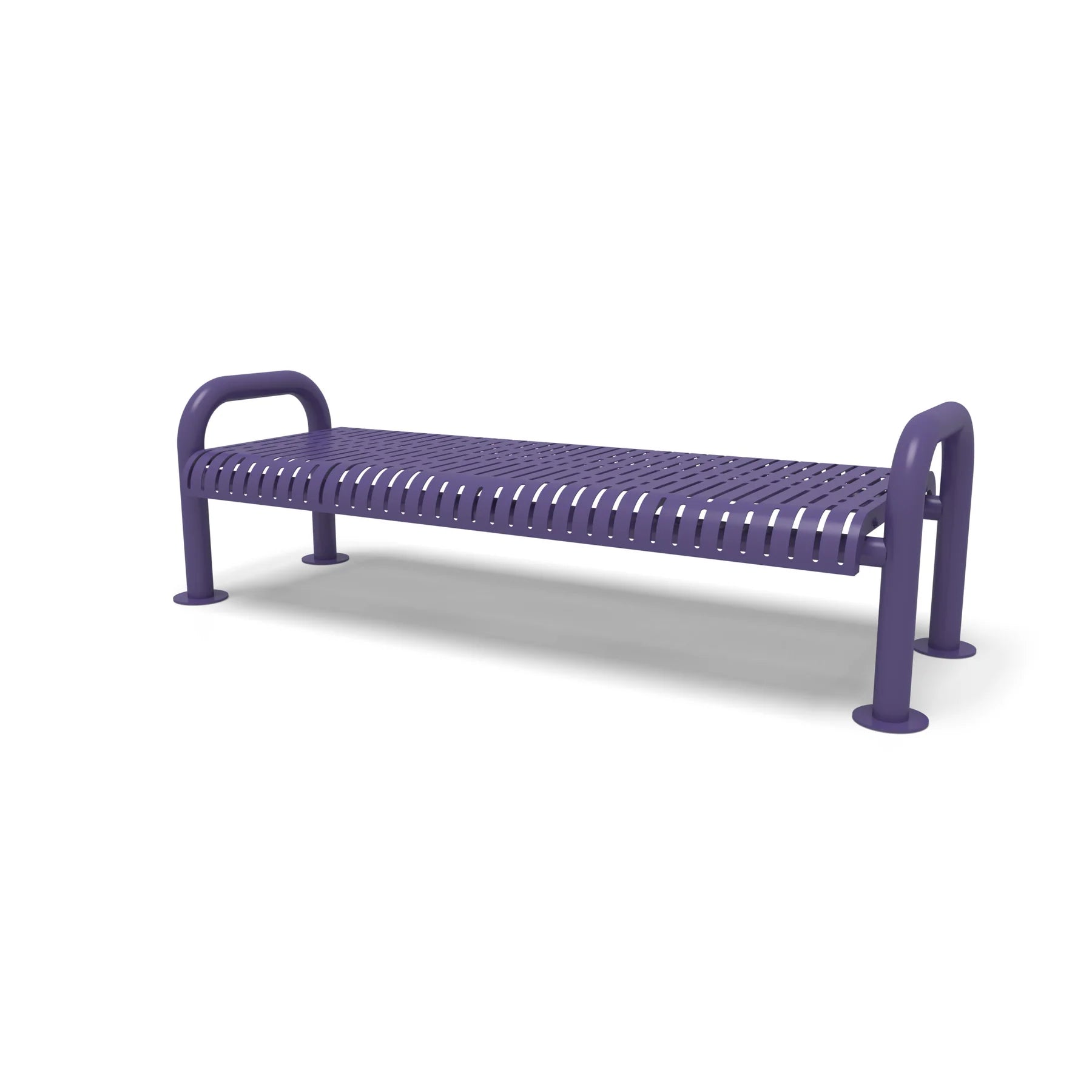 Purple Wabash Valley Contemporary Ribbed Steel Backless Bench with Surface Mount Studio Image