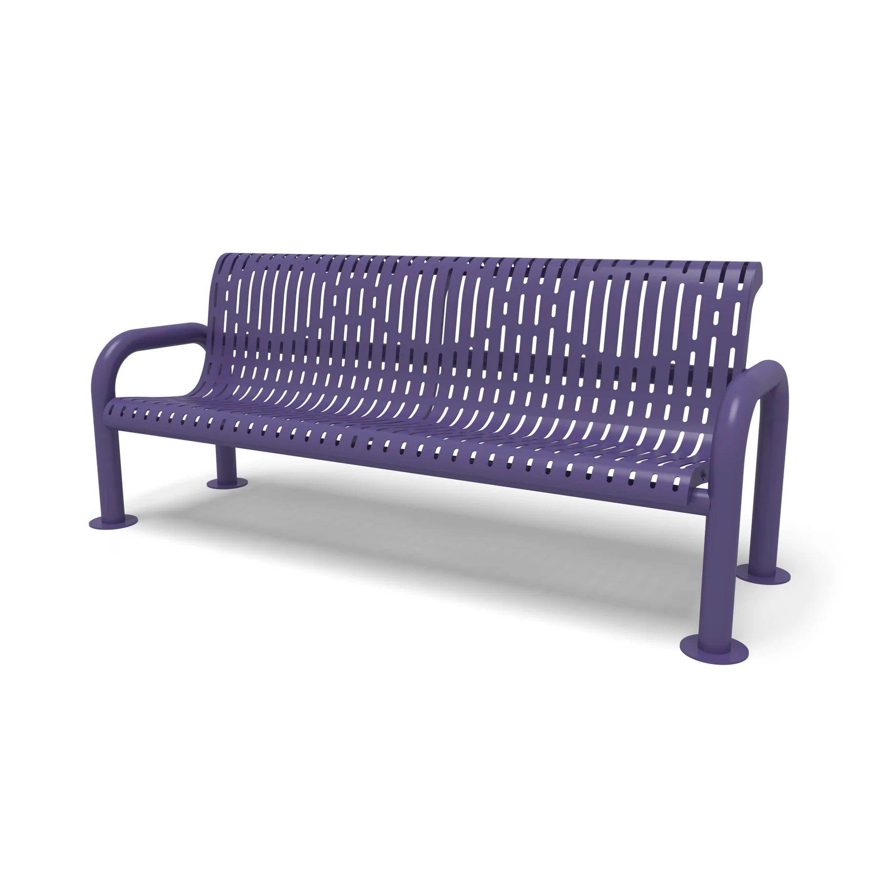 Purple Wabash Valley Contemporary Ribbed Steel Bench Surface Mount Studio Image