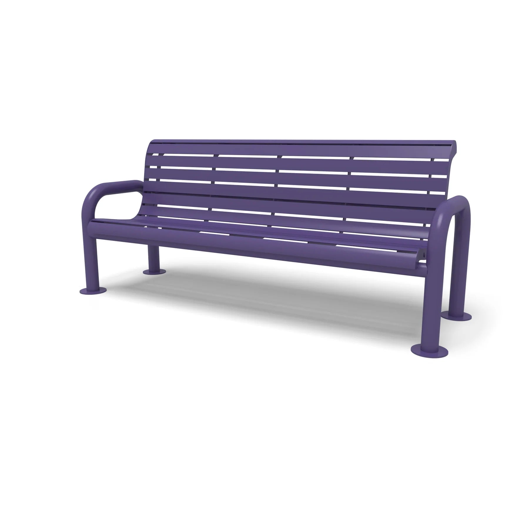 Purple Wabash Valley Contemporary Slatted Steel Bench Surface Mount Studio Image