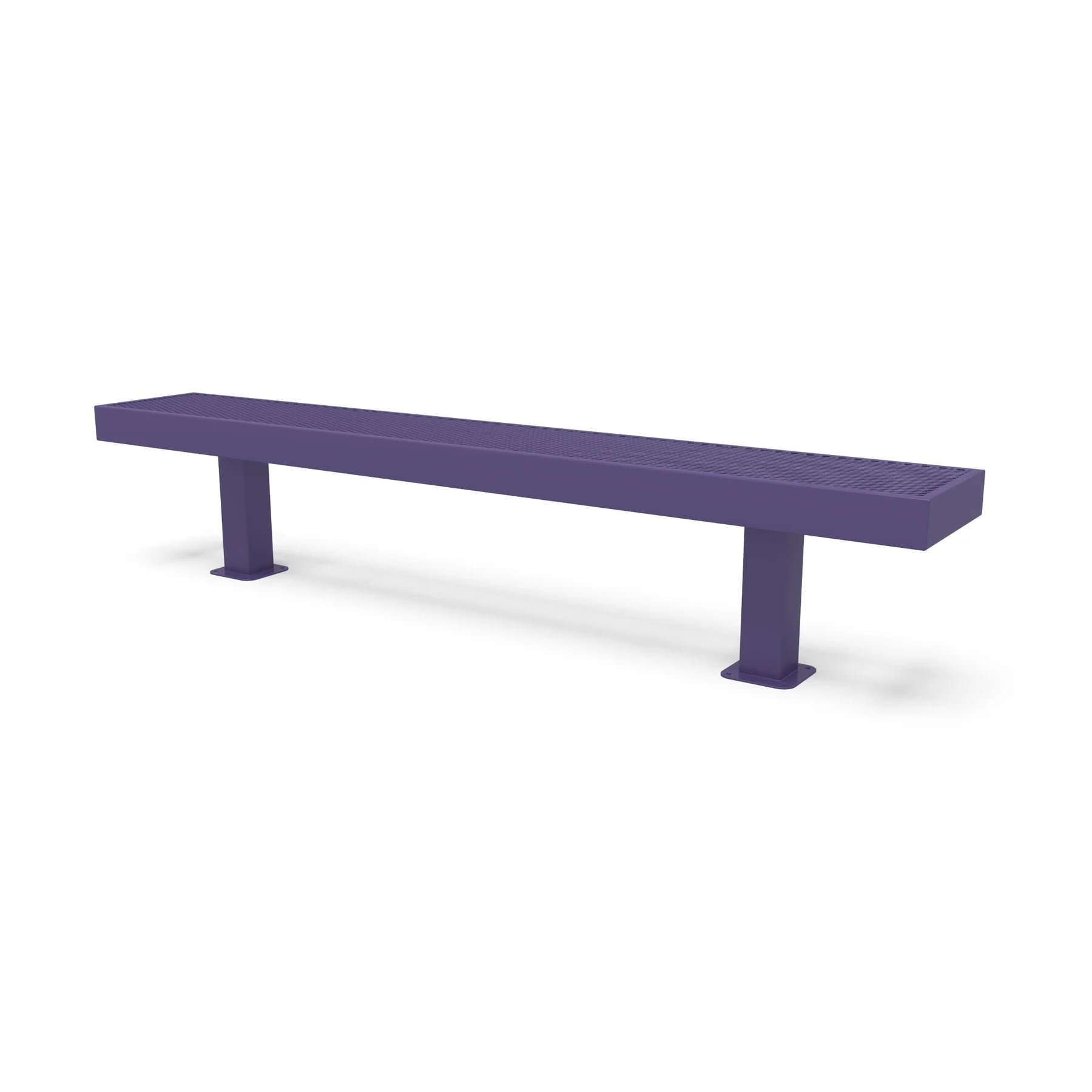 Purple Wabash Valley Designer Diamond Steel Backless Bench With Surface Mount