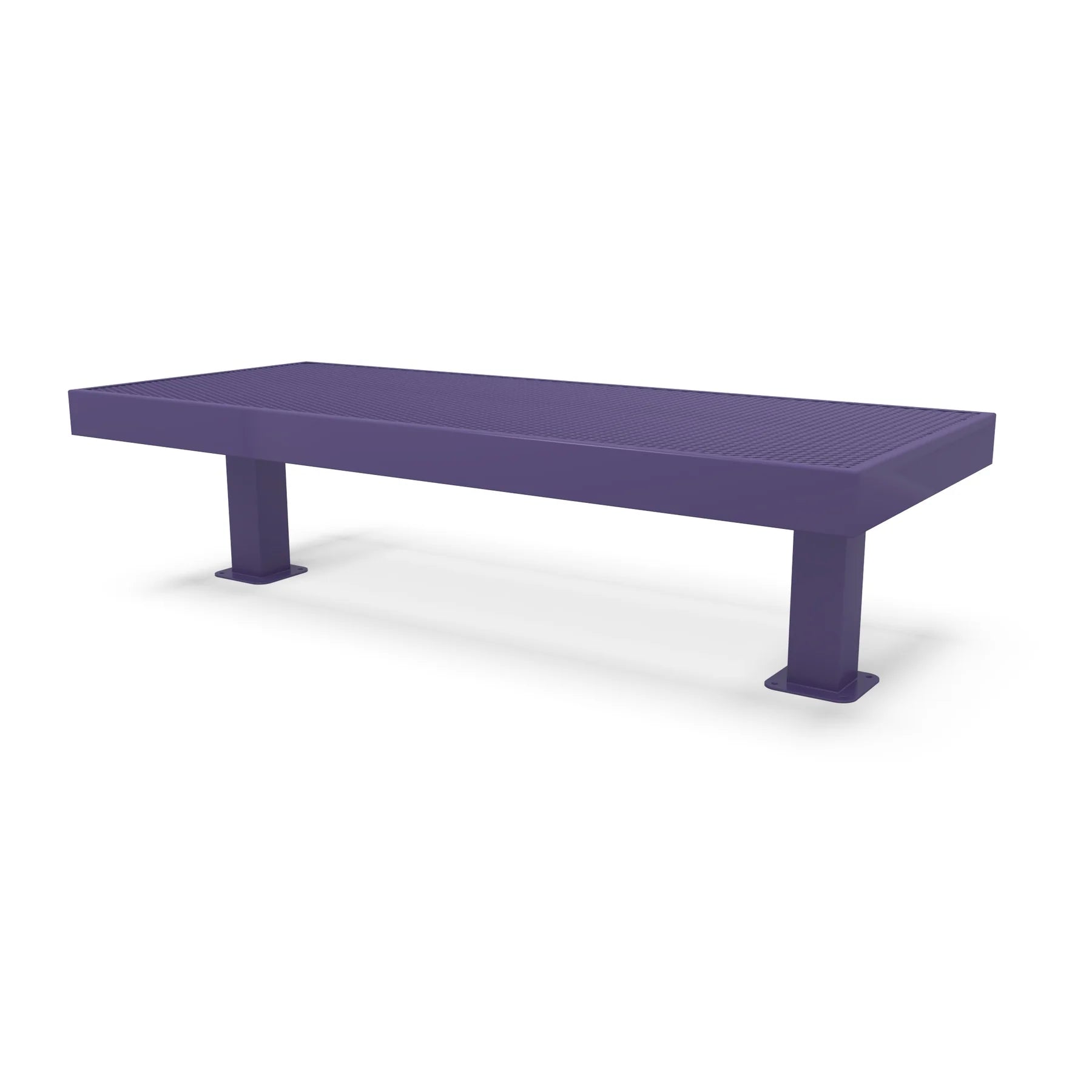 Purple Wabash Valley Designer Diamond Steel Backless Bench With Surface Mount Double Wide