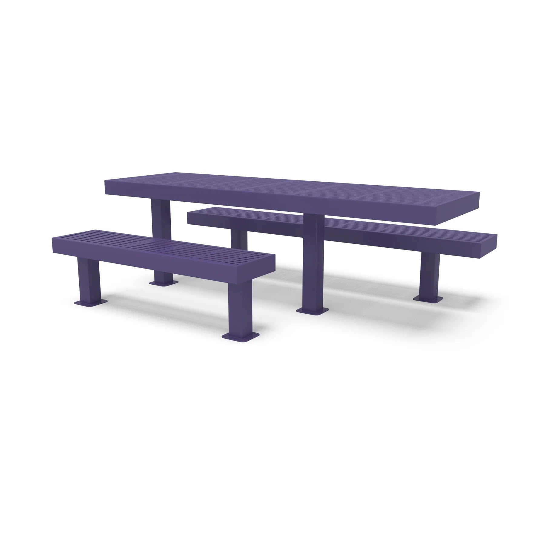 Purple Wabash Valley Designer Traditional Metal Picnic Table with ADA Seat