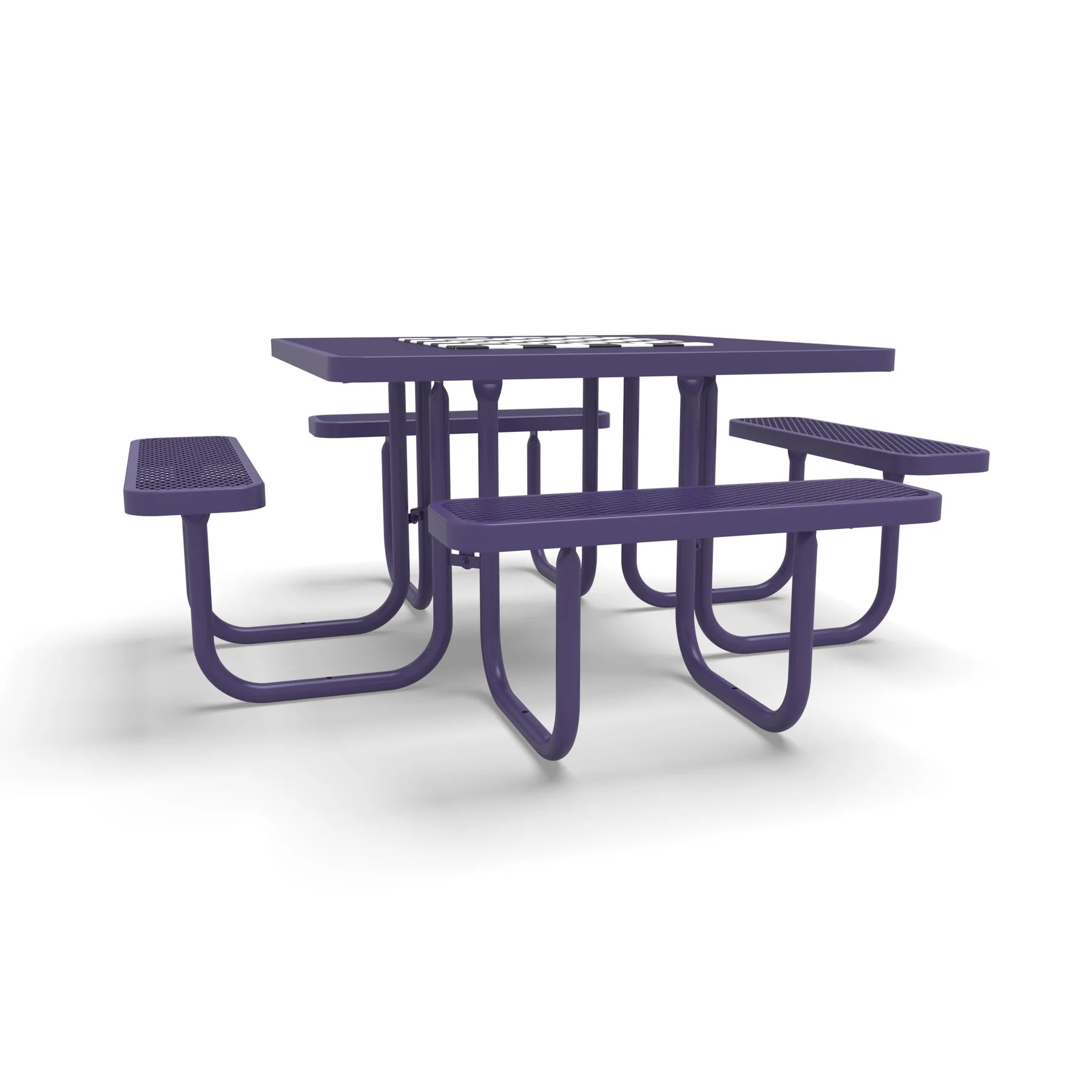 Purple Wabash Valley Signature Square Diamond Metal Portable Picnic Table with Chessboard Top