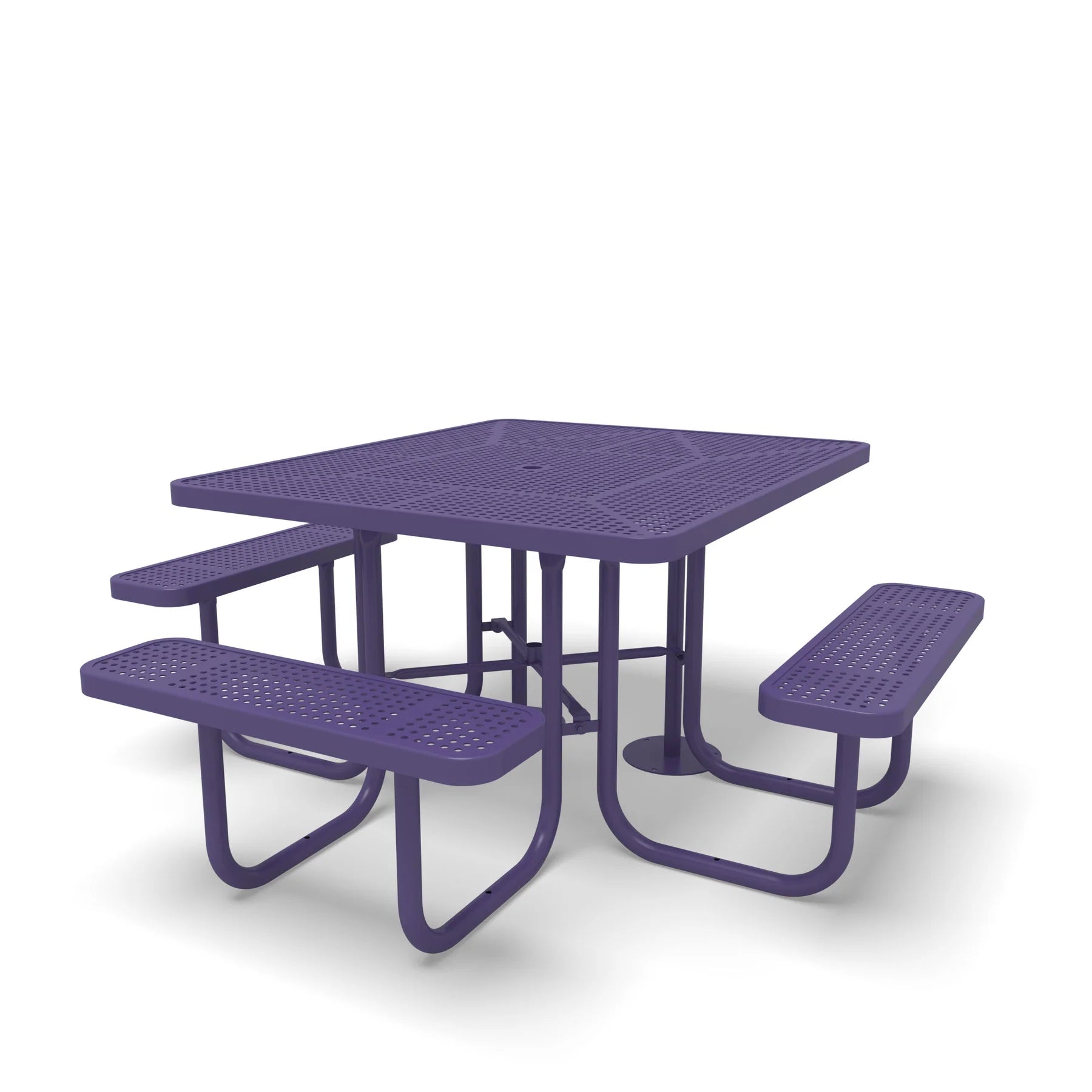Purple Wabash Valley Signature Square Perforated Metal Portable Picnic Table with ADA Accessible Seating