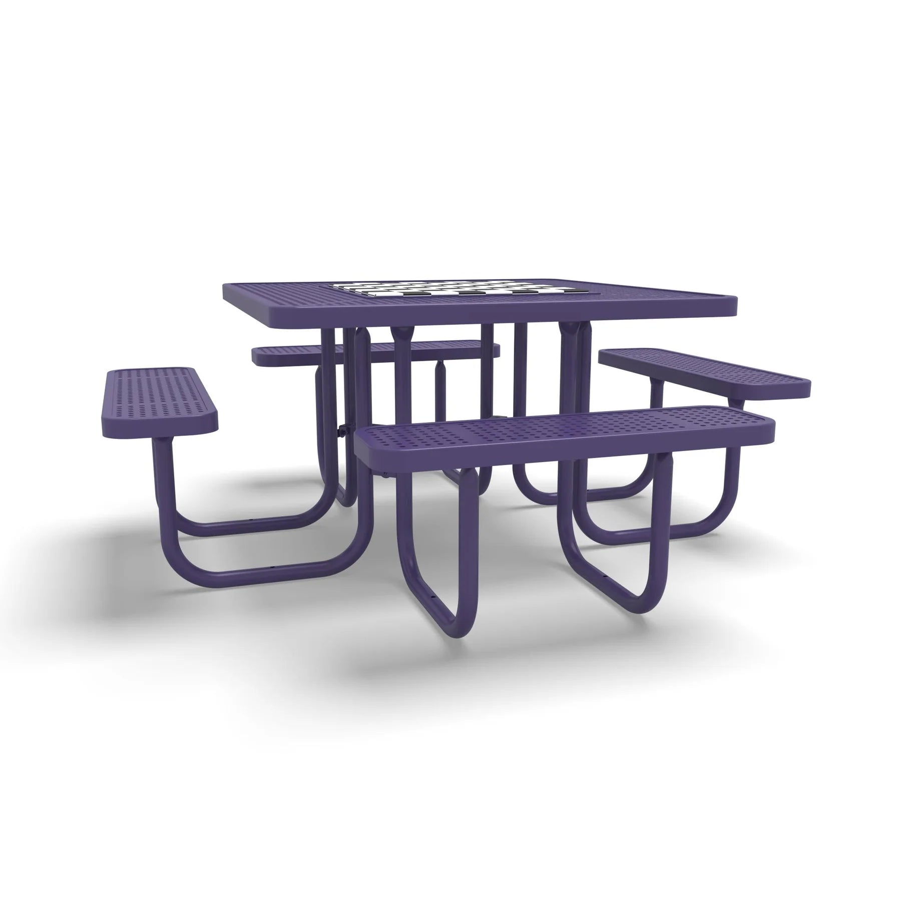 Purple Wabash Valley Signature Square Perforated Metal Portable Picnic Table with Chessboard Top