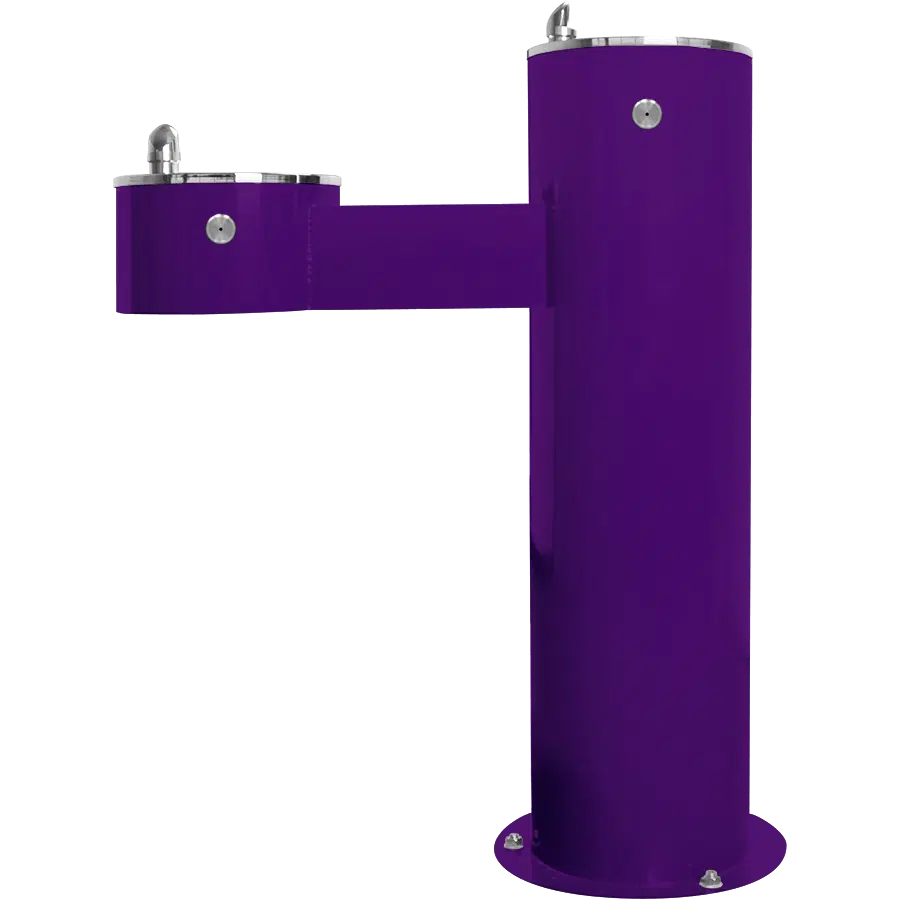 Purple Willoughby Free-standing Double Drinking Fountain Front Access, Adult Height, No Dog Bowl Options Studio Image