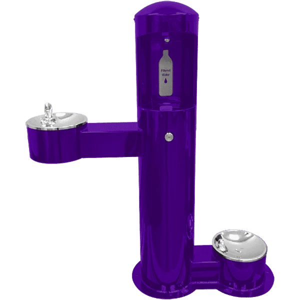 Purple Willoughby Stainless Side Approach Bottle Filler Drinking Fountain with pet bowl Studio Image