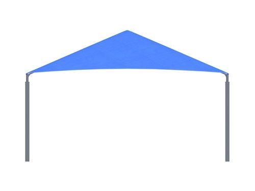 Blue USA Shade Pyramid Shade tent on a white background Side View