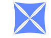Top view of Blue USA Shade Multi-Panel Pyramid on a white background