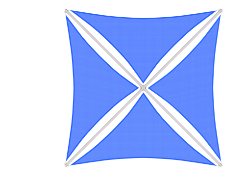 Top view of Blue USA Shade Multi-Panel Pyramid on a white background