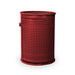 Red Wabash Valley Commercial Trash Receptacle w/ Side Opening, perforated body with a side door, plastisol coated, model LR305P, front loading trash can