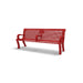 Red Wabash Valley Estate Perforated Memorial Bench, custom memorial bench 77 inches long