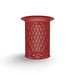 Red Wabash Valley Flared Commercial Trash Receptacle, Diamond, plastisol coated steel with a flared top, model FR400D, outdoor trash receptacle