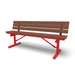 Red Wabash Valley Rinnova Recycled Plastic Bench with Cedar planks, Portable braced legs, recycled plastic bench