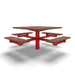 Red Wabash Valley Rinnova Square Picnic Table, 4 Seats, Surface Mount, Cedar recycled plastic planks, square outdoor table