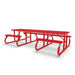 Red Wabash Valley Signature Side by Side ADA Accessible 10 ft Diamond Portable Picnic Table in plastisol-coated steel, a wheelchair picnic table