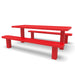 Red Wabash Valley Signature Multi-Pedestal 6 ft Perforated Inground Picnic Table in plastisol-coated steel, model SG205P, perforated metal picnic table